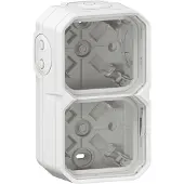 Legrand 069690L Plexo New 2-fach Gehäuse horizontal und vertikal in der Farbe: Ultraweiß