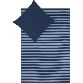TRAUMSCHLAF Jersey Melange Wendebettwäsche Stripe blau 135x200 cm + 80x80 cm