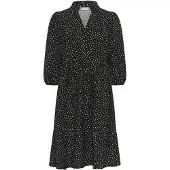 Kaffe Midikleid "Damen Kleid KArea", Damen, Gr. 38, N-Gr, schwarz (schwarz with chalk dot), Obermaterial: 83% Viskose CV. 17% Nylon NY., Kleider Midikleid