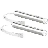 Pearl 2er-Set 2in1-LED-Taschenlampe & Laserpointer, Edelstahl-Gehäuse