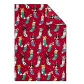 Möbel Kraft Kuscheldecke Weihnachtskatze , rot , Synthetik , Maße (cm): B: 130