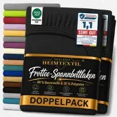EXKLUSIV HEIMTEXTIL Doppelpack Frottee Spannbettlaken 90 - 100 x 200 cm Schwarz