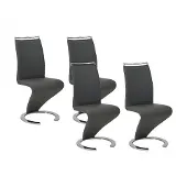 Vente-unique Stuhl Freischwinger 4er-Set - Kunstleder - Schwarz - TWIZY