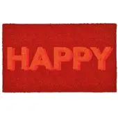 Giftcompany Gift Company Fußmatte Happy Neon, Türmatte, Kokosmatte, Kokos, Vinylrücken, Rot, 45 x 75 cm, 1020901003