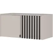 Ravio Schrankaufsatz Aufsatz für Kleiderschrank STILO 2D 105 cm Kaschmir Schwarze Lamellen