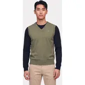 Gant Classic Cotton Vest Dry Herb Green Größe: L | Cardigans Outlet | Herren | Grün