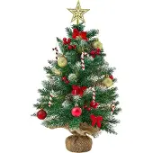 KAHEIGN Mini-Weihnachtsbaum mit Schnee
