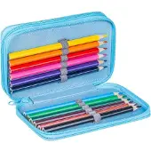 Gimboo Schulmäppchen Blau mit 2 Fächern, Federtasche, Stifteetui, Gamer