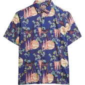 Superdry für Herren. M4010353A Hawaii-Hemd navy (M), Lässig, Baumwolle, Kurzarm, Marine