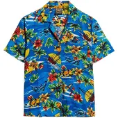 Superdry für Damen. W4010419A Beach Resort Hemd blau (S), Lässig, Viskose, Kurzarm
