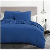 HOME LINGE PASSION 3-teiliges Mikrofaser-Bettwäscheset, 82 g – 240 x 260 cm – Blau