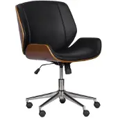 Carmen 6405 Chefsessel mit Kunstleder – Nussbaum/Schwarz