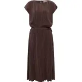 Ragwear Plisseekleid "Plisseekleid Galit YOUMODO", Damen, Gr. XL, N-Gr, braun (schwarz choco), Obermaterial: 65% Polyester PES. 35% Viskose CV., Kleider Plisseekleid