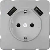 Siemens 5UB1870-0PM01 DELTA style SCHUKO-Steckdose mit doppeltem USB-Ladegerät, platinmetallic 5UB18700PM01