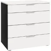 Hasena Kommode Atrine Schwarz-Weiß mit 4 Schubladen zerlegt, zerlegt (zum Selbstaufbau) 90x49x85 cm – Selezione