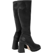 I Saw It First - Retro Kniehohe Stiefel für Damen, Plattform-Absatz (Schwarz)