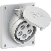Pce 415-1f9 CEE-Anbausteckdose schräg (92x100mm) 16A 5p 1h IP44/IP54 4151f9