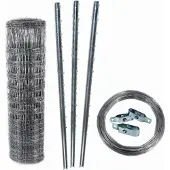 Aquagart 150m Wildzaun Forstzaun 150/13/15+ Pfosten + Spanndraht