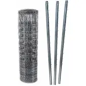 Aquagart 50m Wildzaun Forstzaun 150/13/15+ Z-Profil Zaunpfosten