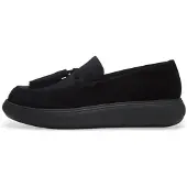 FitFlop für Damen. JHS-090 Antik-Mokassins Iq-Comff schwarz (41), Leder, Wohnung, 1 bis 3 cm, Keine, Lässig