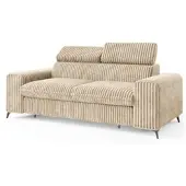 Masseno BETTSOFA BENETE Creme Cordstoff mit Schlaffunktion