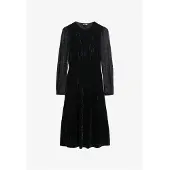 Superdry für Damen. W8011963A Lace Sleeve Velvet Kleid schwarz (XS), Party, Samt, Langarm