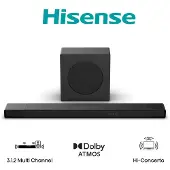 Hisense 3.1.2 CH Soundbar, 440 W, 3.1.2 Kanäle, 440 W, DTS:X, Dolby Atmos, 240 W, 20000 Hz, Kabellos