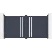 Casanoov Flügeltor Giona 300x140cm Aluminium & Tor 100x140cm Grau