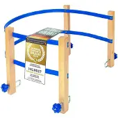 Merkloos Kinderschlitten Rodel Schlitten - 110 cm - Buchenholz - Mit Rückenlehne - Klappbar