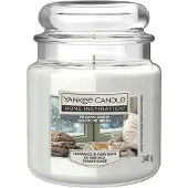 Yankee candle Duftkerze Mittleres Glas Falling Snow 340 g weiß GFM1838717d7