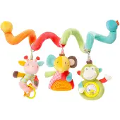 BabySun Greifspielzeug "Classic Stars, Safari Activity-Spirale", bunt, Greifspielzeug, KinderL:30cm, Flauschstoff, Plüsch, Softvelour, Greifspielzeug, L:30cm