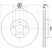 Hella 1x Bremsscheibe [Hersteller-Nr. 8DD355117-891] für Mazda