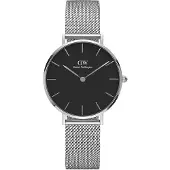 Daniel Wellington Damenuhr Petite Sterling S Black Silber Schwarz DW00100162