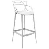 Kartell Barhocker Masters Stool weiß, Designer Philippe Starck & Eugeni Quitllet, 57x109x47 cm