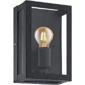 Eglo Außen-Wandlampe Alamonte 1, 1 flammige Außenleuchte, Wandleuchte aus Stahl verzinkt in schwarz und klarem Glas, E27 Fassung, IP44