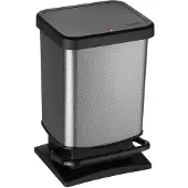 Rotho Abfalleimer 20L Paso - Treteimer Geruchsdicht - Abfallbehälter 29,3 x 26,6 x 45,7 cm - Mülleimer mit Softclose - Tretabfalleimer