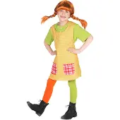 Mask World Pippi Langstrømpe Børnekostume / Udklædningstøj(Str. 134-140/134-140)