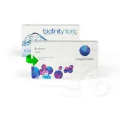 Biofinity Toric (3er Packung) Monatslinsen (-10 dpt, Zyl. -1.25, Achse 60 & BC 8.7) für trockenere Augen