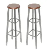 vidaXL Barhocker 2 Stk. Metall mit MDF-Sitz