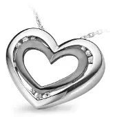 Orphelia Damen-Kette aus 925er Sterlingsilber mit Anhänger, Silber/Schwarz, ZH-4659