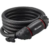 Master Lock Kabelschloss 8121 Schwarz 12 mm x 1800 mm - robustes Sicherheitss....