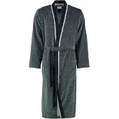 Cawö Bademantel 4839 Kimono Blau Schwarz Herren-48