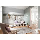 Komar Fototapete "White Horses - Größe 368 x 254 cm" bedruckt glatt Wohnzimmer, Schlafzimmer