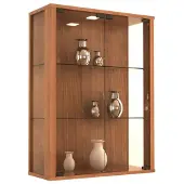 VCM Hängevitrine Udina mit LED Nussbaumfarben
