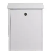 Allux Briefkasten 200, weiß, aus Stahlblech, 39 x 28 cm, Zylinderschloss, Wandbriefkasten