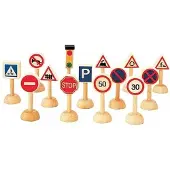PlanToys Holzspielzeug Verkehrsschilder und Lichter