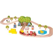 Bigjigs Holz Zugset Bauernhof - 44-teilig