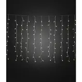 Konstsmide - LED Lichtervorhang, mit weißen Globes, 200 warm weiße Dioden, 24V Außentrafo, transparentes Kabel ; 3674-103
