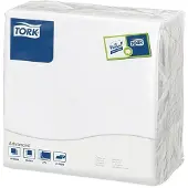Tork Dinnerservietten Weiß, 1/4-Falz, 2‐lagig, 40 cm × 39 cm, 12 × 150 Serviette...