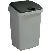 Sunware Mülleimer, Abfalleimer, Kunststoff, grau/schwarz, 25l, eckig, Höhe:42cm